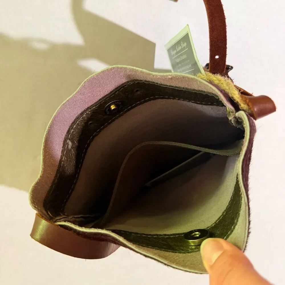Dragana Obradovic Plum Calf Hair Rows Crossbody